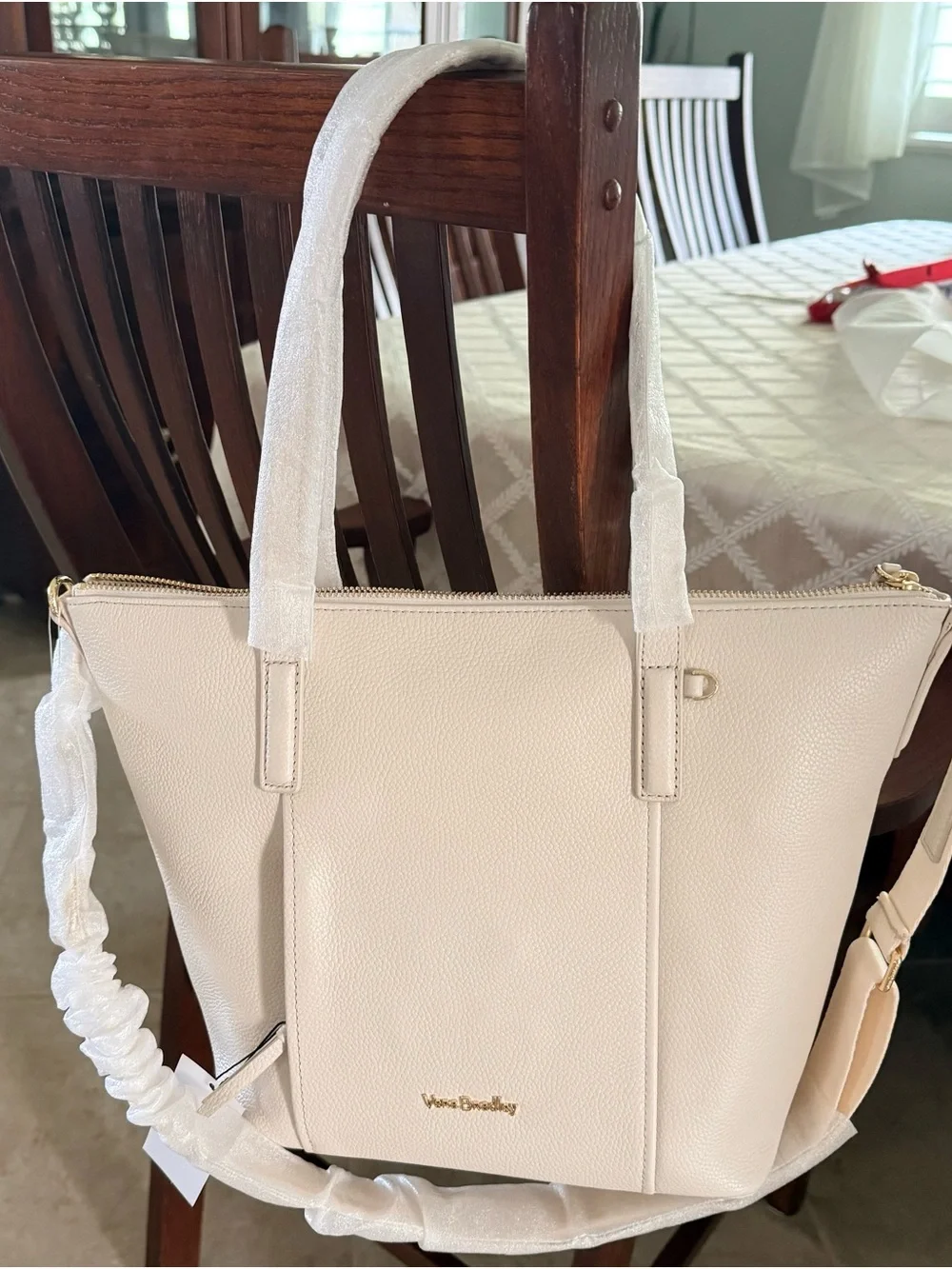 Vera Bradley Charlie Leather  Shoulder Bag -Coconut White-NWT